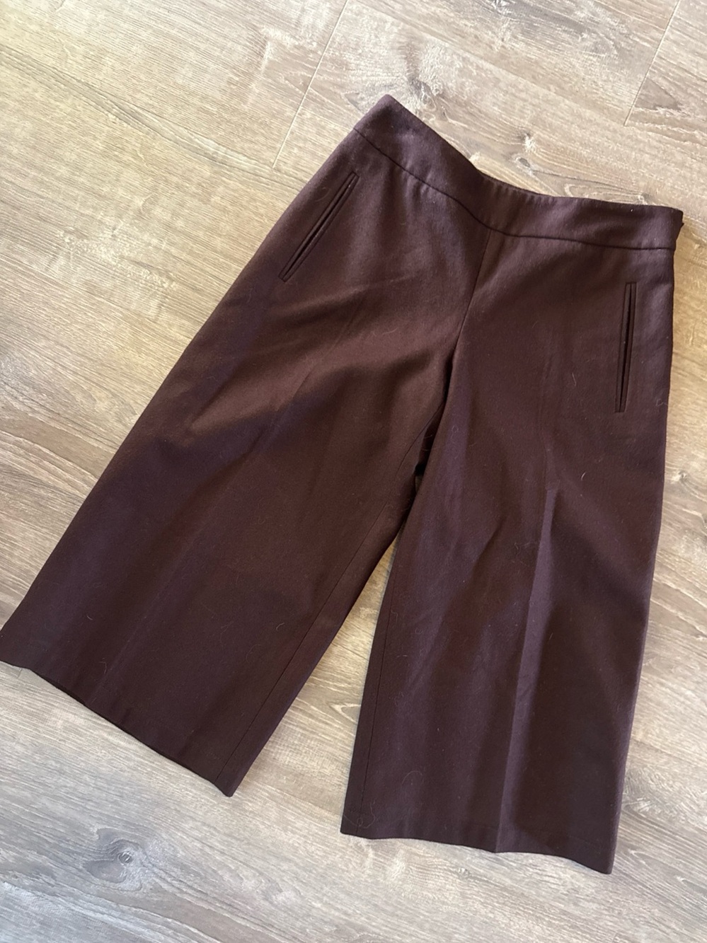 Harve Benard vintage wide-leg palazzo culottes pants wool sz 6 brown